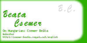 beata csemer business card