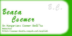 beata csemer business card